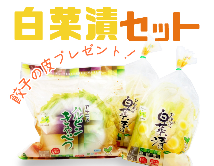 餃子の皮付き　白菜漬セット
